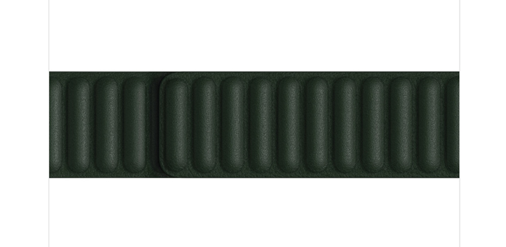 Кожаный-браслет-Apple-для-Apple-Watch-45-мм,-размер-S-зелёная-секвойя