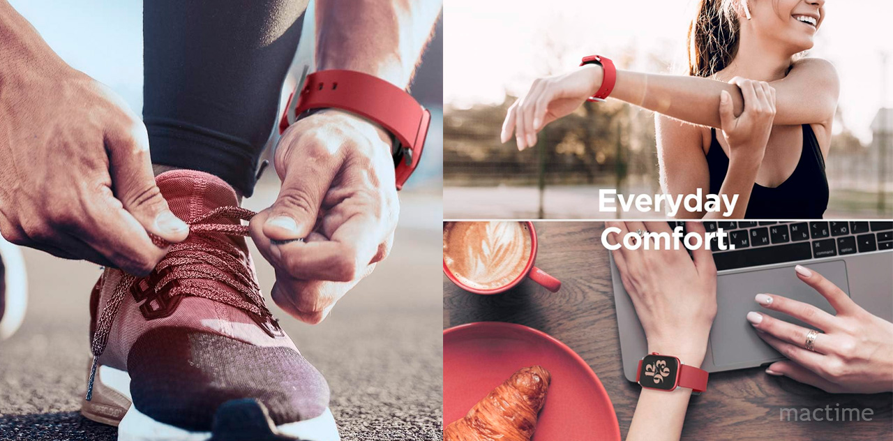 Ремешок Elago Sport Rubber strap для Apple Watch 38/40/41 mm красного цвета