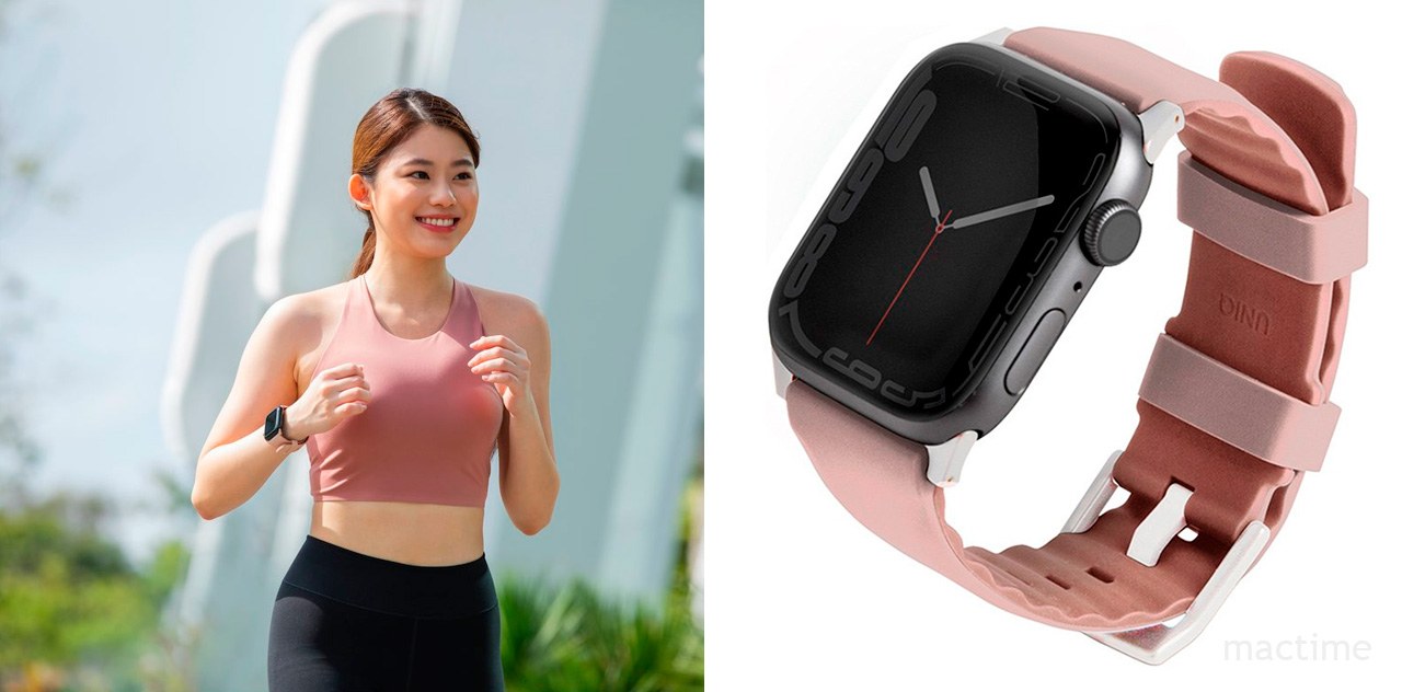 Ремешок Uniq Linus Aerosoft для Apple Watch 41/40/38 mm розового цвета
