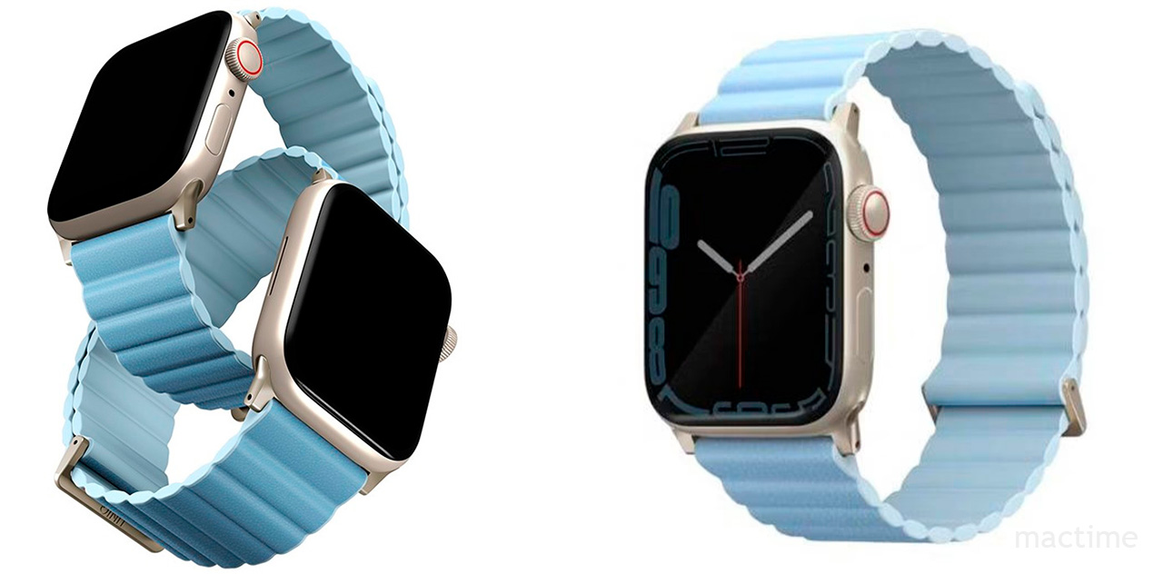 Ремешок Uniq Revix Premium Ed. для Apple Watch 41/40/38 mm цвета синий/белый