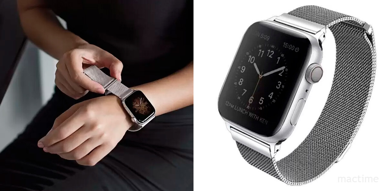 Ремешок Uniq Dante Strap Steel для Apple Watch 41/40/38 mm серебристого цвета