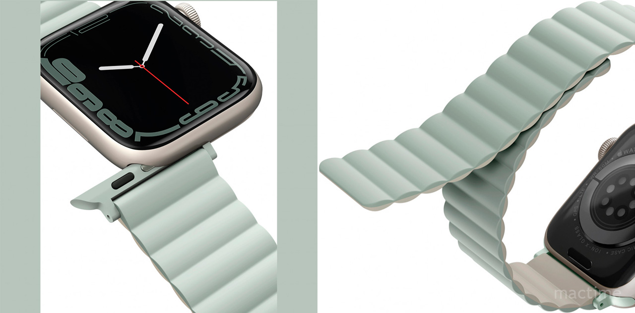 Ремешок Uniq Revix для Apple Watch 41/40/38 mm шалфей/бежевый