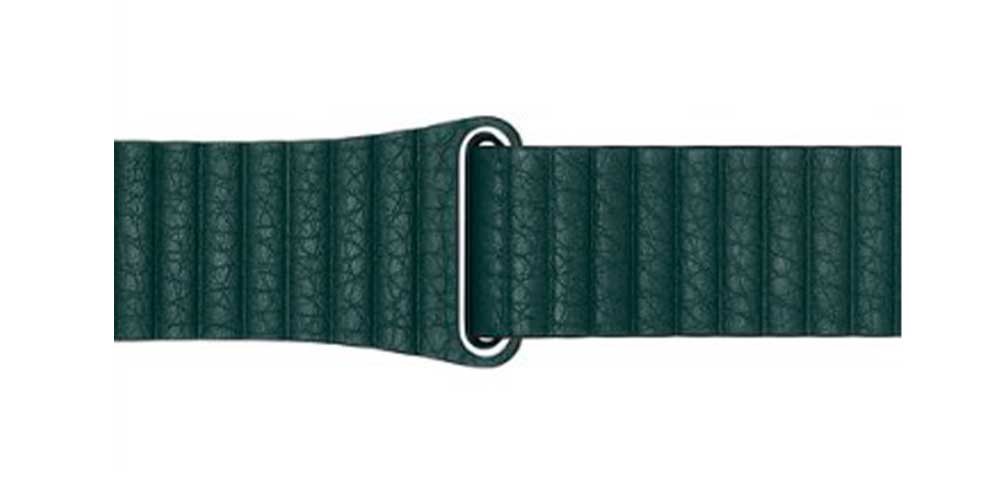 Ремешок Apple кожаный для Apple Watch 44 мм, M, зелёный лес-описание