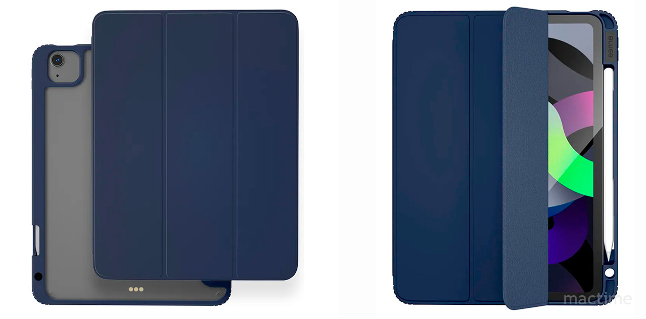Стильный чехолBlueo APE folio case синий/прозрачный