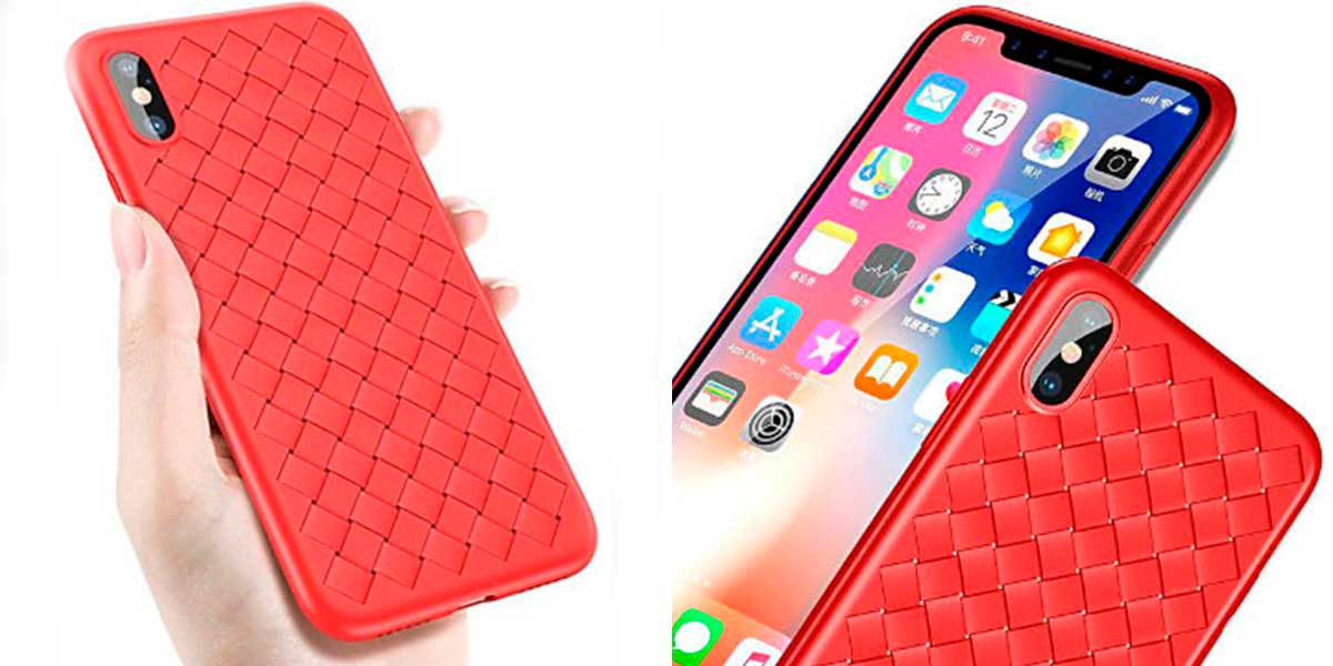 Чехол-накладка-Baseus-BV-Weaving-для-iPhone-Xs,-поликарбонат,-красный-баннер