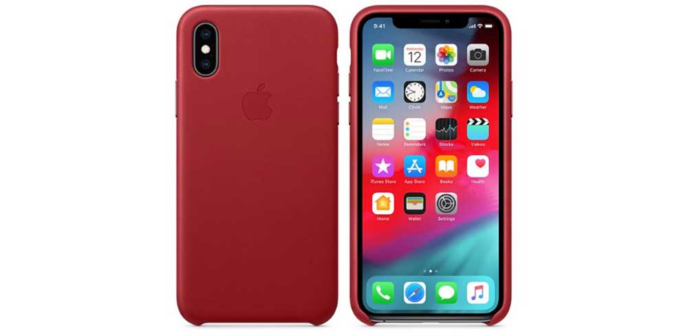 Чехол Apple кожаный для iPhone XS/X, красный-описание