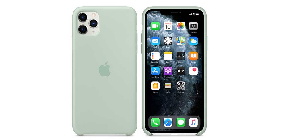Чехол-накладка-Apple-для-iPhone-11-Pro-Max,-силикон,-голубой-берилл