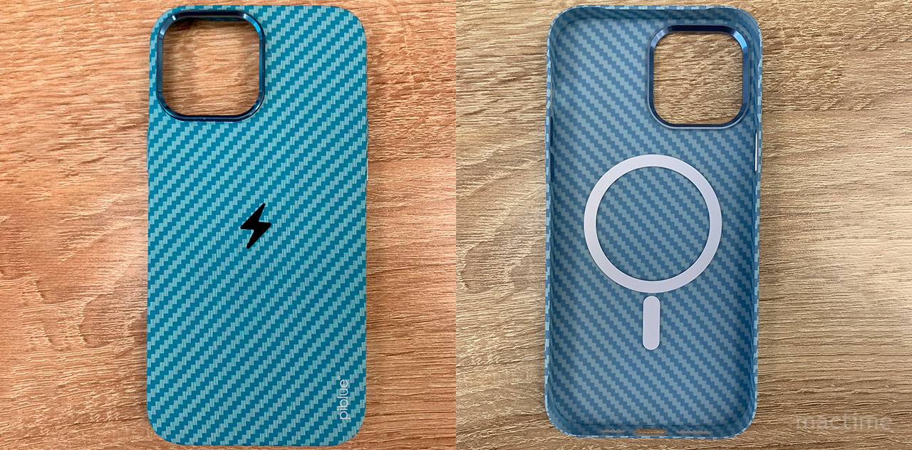 Чехол пластиковый Piblue MagSafe под карбон iPhone 14 (пиковый синий)
