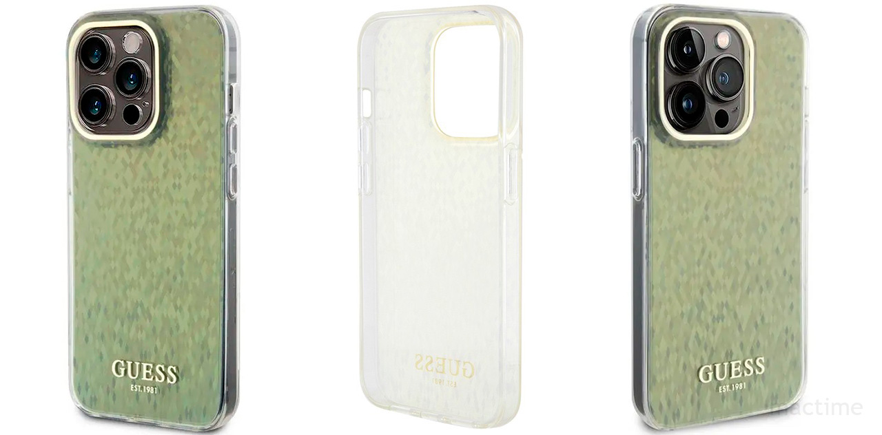 Чехол Guess для iPhone 15 Pro PC/TPU Faceted Mirror Disco Твердый золотой  купить в MacTime