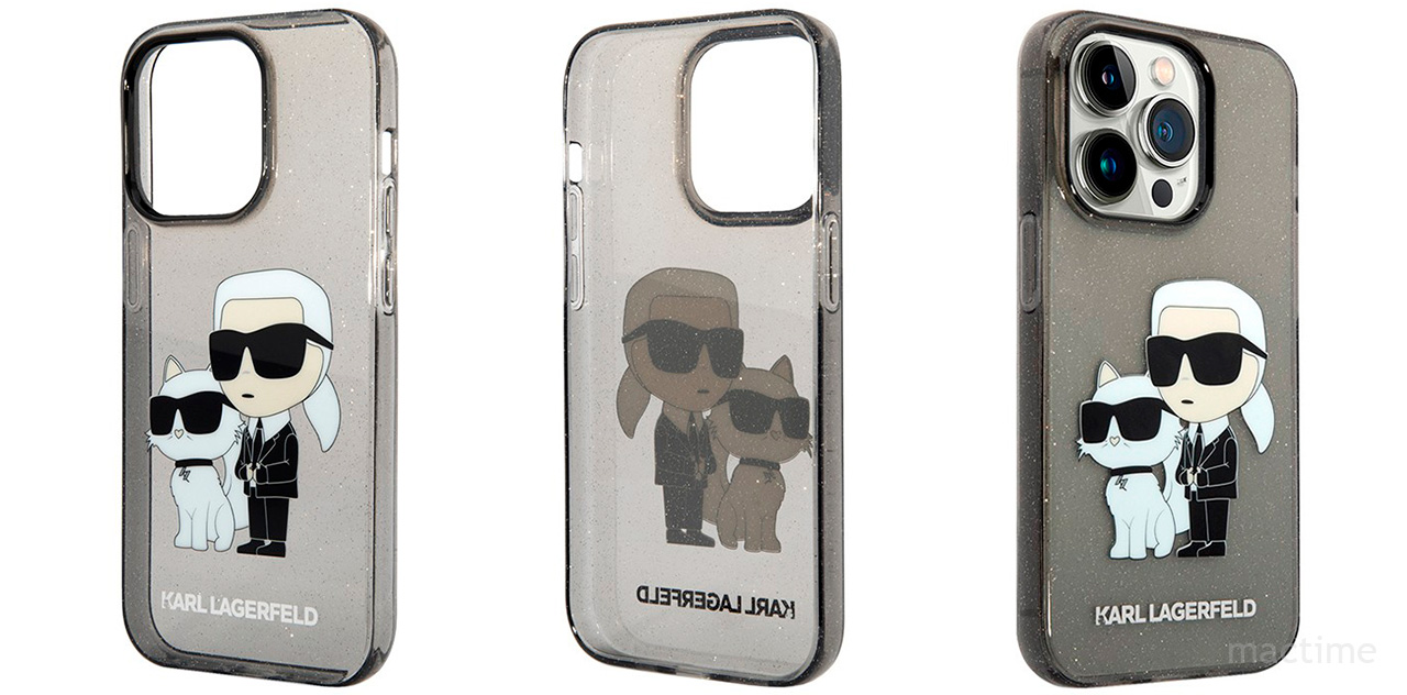 Чехол Lagerfeld для iPhone 15 Pro Max PC/TPU NFT Karl & Choupette Hard  Блеск Черный купить в MacTime