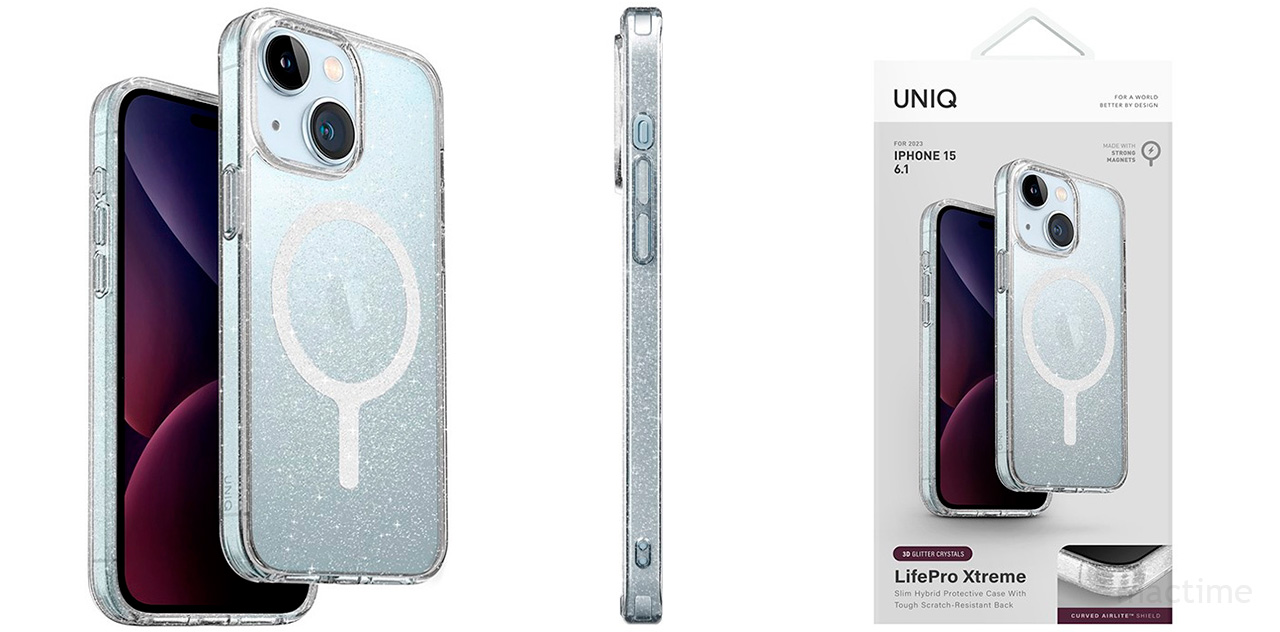 Чехол Uniq для iPhone 15 Lifepro Xtreme Мишура (MagSafe) купить в MacTime