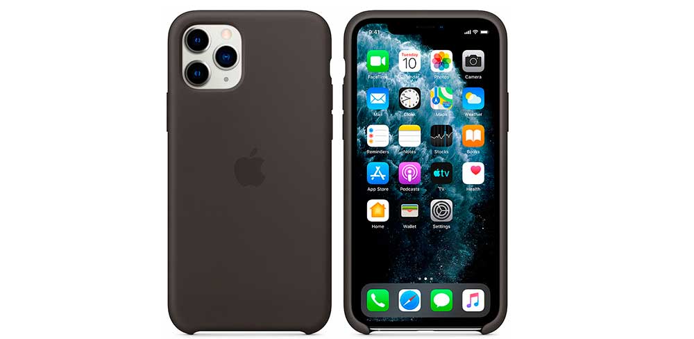 Чехол-накладка-Apple-для-iPhone-11-Pro,-силикон,-чёрный-баннер