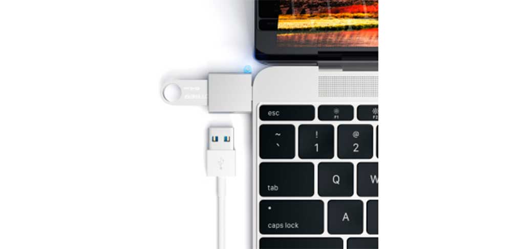 Переходник Satechi, с USB-C на USB-A (3.0), серебристый-описание