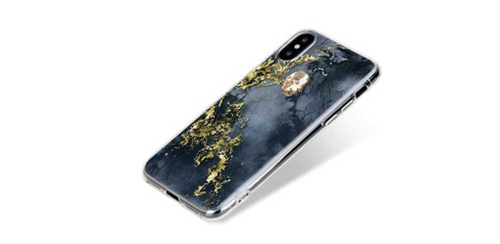 Чехол Bling My Thing Tresure Onyx для iPhone X, золотой-описание