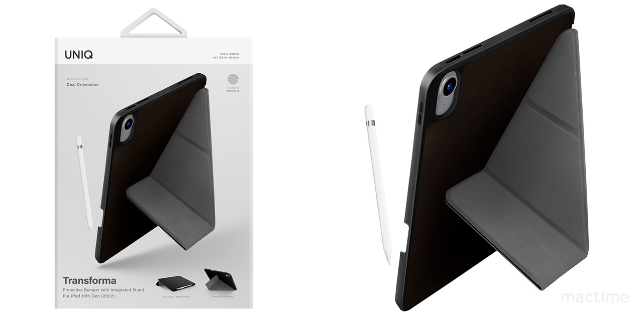 Чехол Uniq для iPad 10.9 (2022 10th Gen) Transforma чёрного цвета