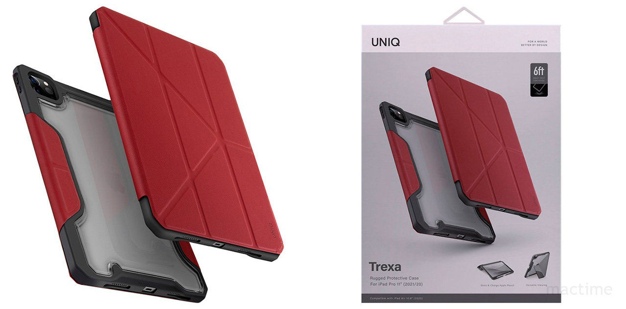 Чехол Uniq для iPad Pro 11 (2022/21/20) Trexa Anti-microbial Red