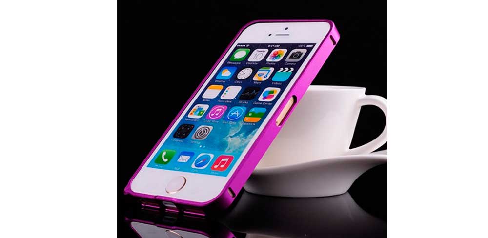 Бампер для iPhone 5, 5S, SE, фиолетовый-описание