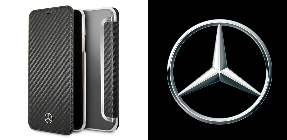 Описание чехла-книжки Mercedes Dynamic Carbon для iPhone X