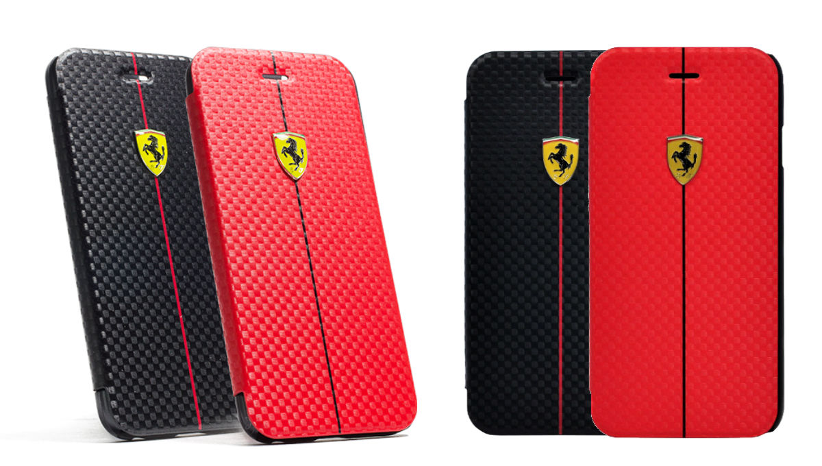 Описание чехла-книжки Ferrari Formula One для iPhone 6 Plus/6S Plus, красный