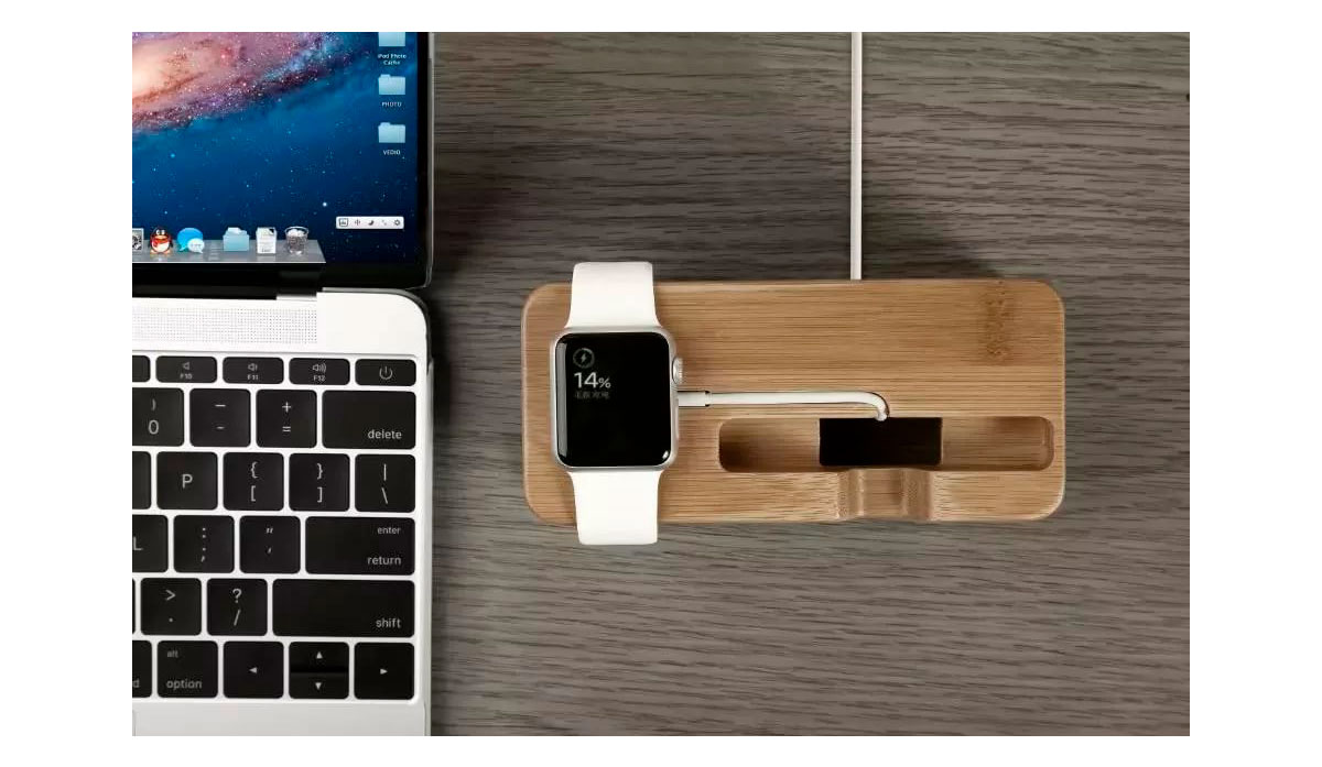Подставка-держатель из бамбука Seenda для iPhone и Apple Watch, светлое дерево