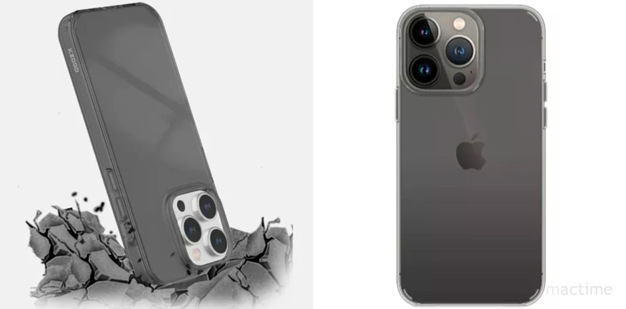 Полупрозрачный чехол-накладка K-DOO Guardian для iPhone 15 Pro чёрного цвета
