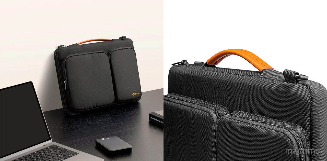 Чёрная сумка Tomtoc Defender Laptop Shoulder Bag A42 для ноутбуков до 13.5"