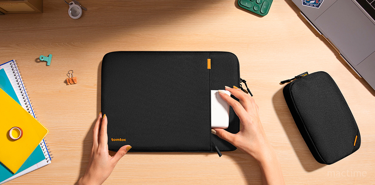 Чёрная сумка Tomtoc Defender-A13 Laptop Sleeve для ноутбуков до 13.5"