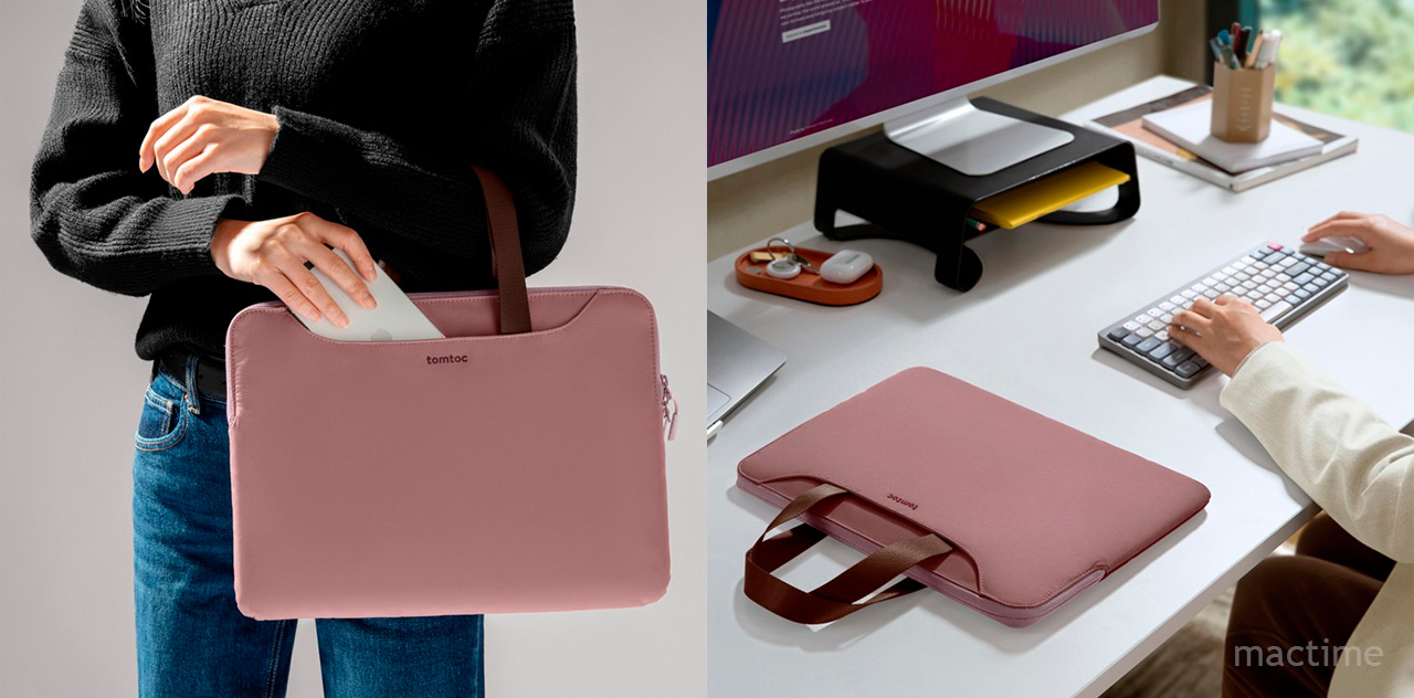 Сумка Tomtoc TheHer Laptop Handbag A21 для ноутбуков с диагональю до 13.5 дюймов малинового цвета