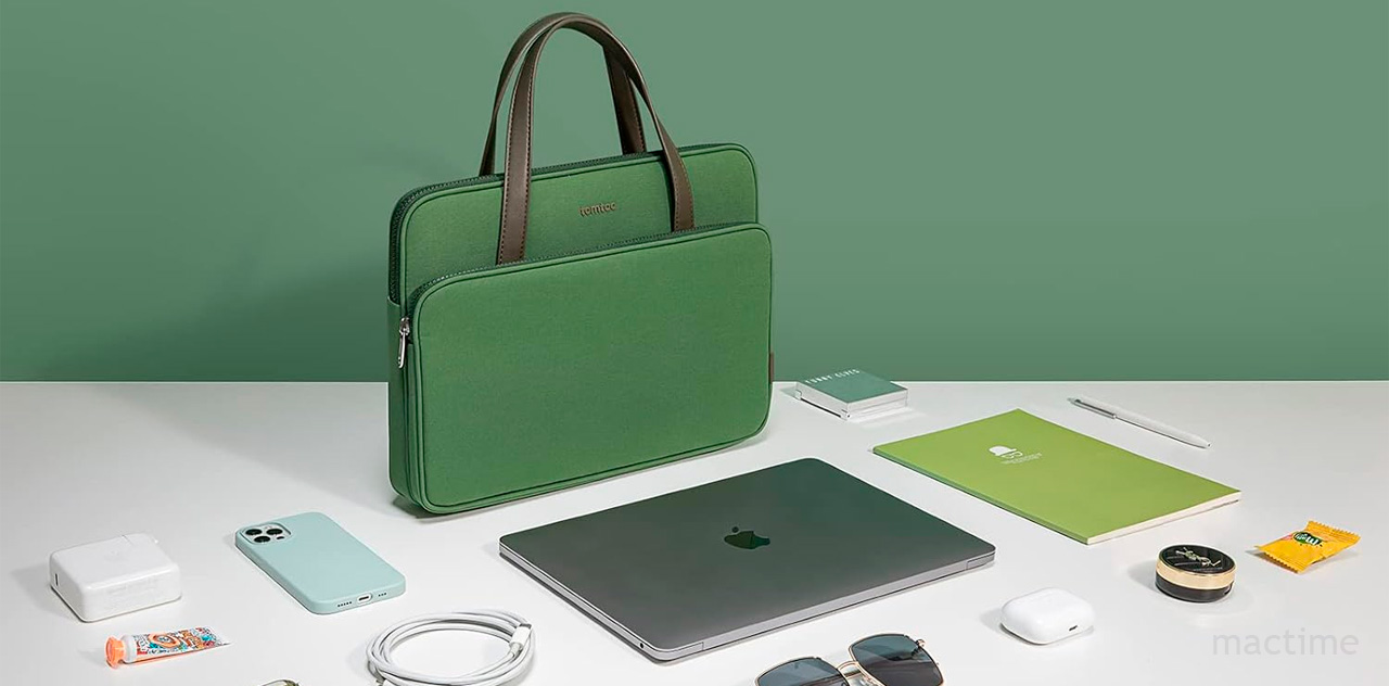 Сумка Tomtoc TheHer Laptop Handbag H21 для ноутбуков 13.5" зелёного цвета