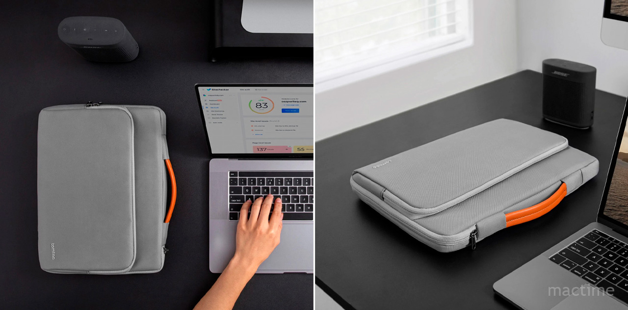 Сумка Tomtoc Defender Laptop Handbag A14 серого цвета для ноутбуков до 15.6"