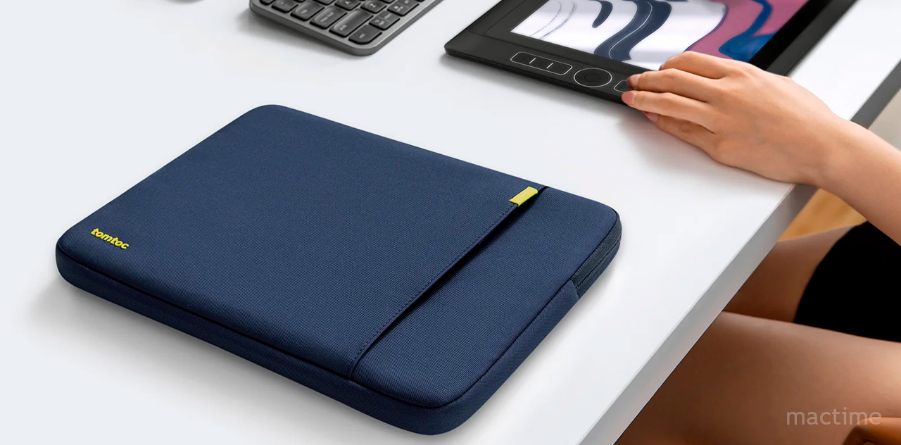 Тёмно-синяя сумка Tomtoc Defender-A13 Laptop Sleeve для ноутбуков до 13.5"