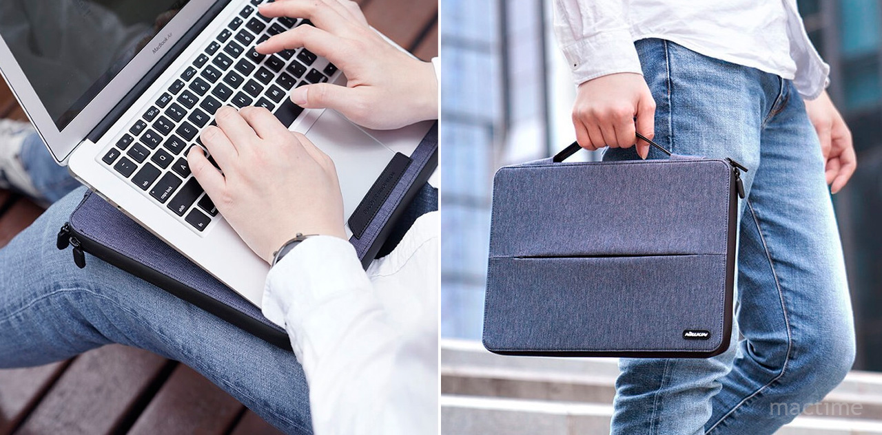 Чехол Nillkin Commuter multifunctional laptop sleeve для ноутбуков 16" синего цвета