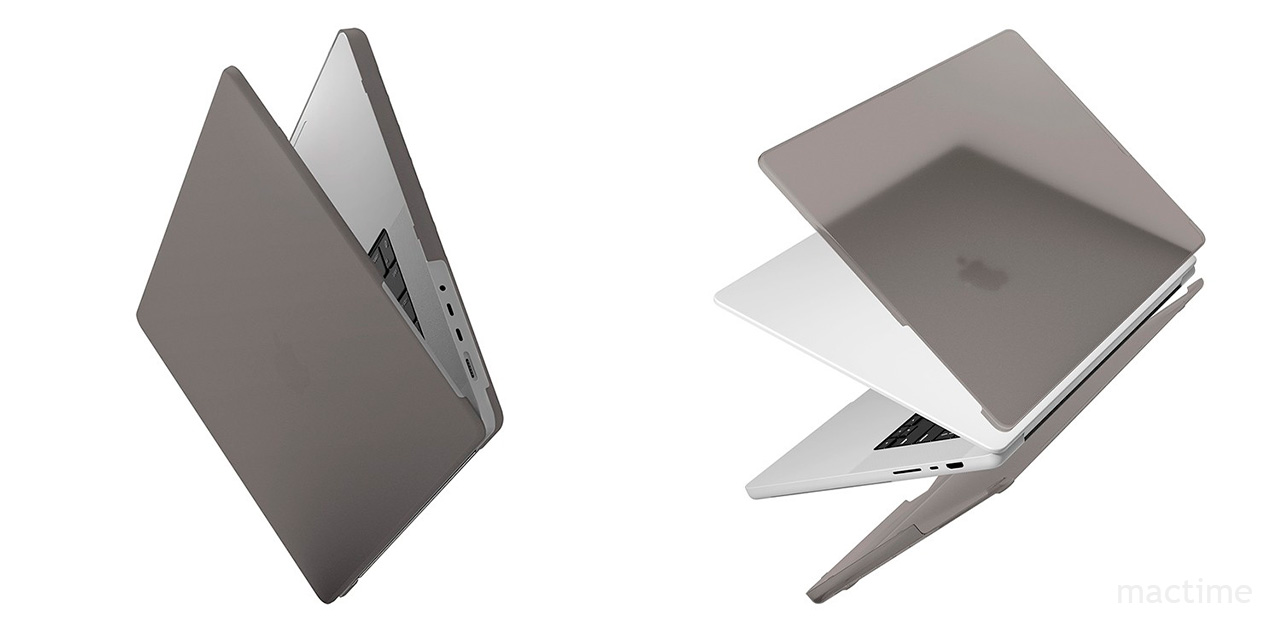 Полупрозрачный чехол Uniq HUSK Pro CLARO серого цвета для MacBook Pro 14 (2021)