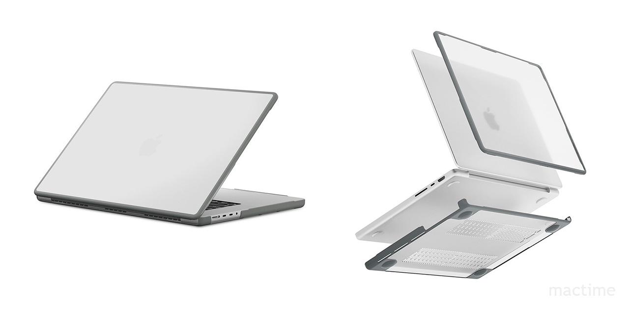 Прозрачный чехол Uniq Venture для Macbook Pro 16 (2021) с серыми элементами