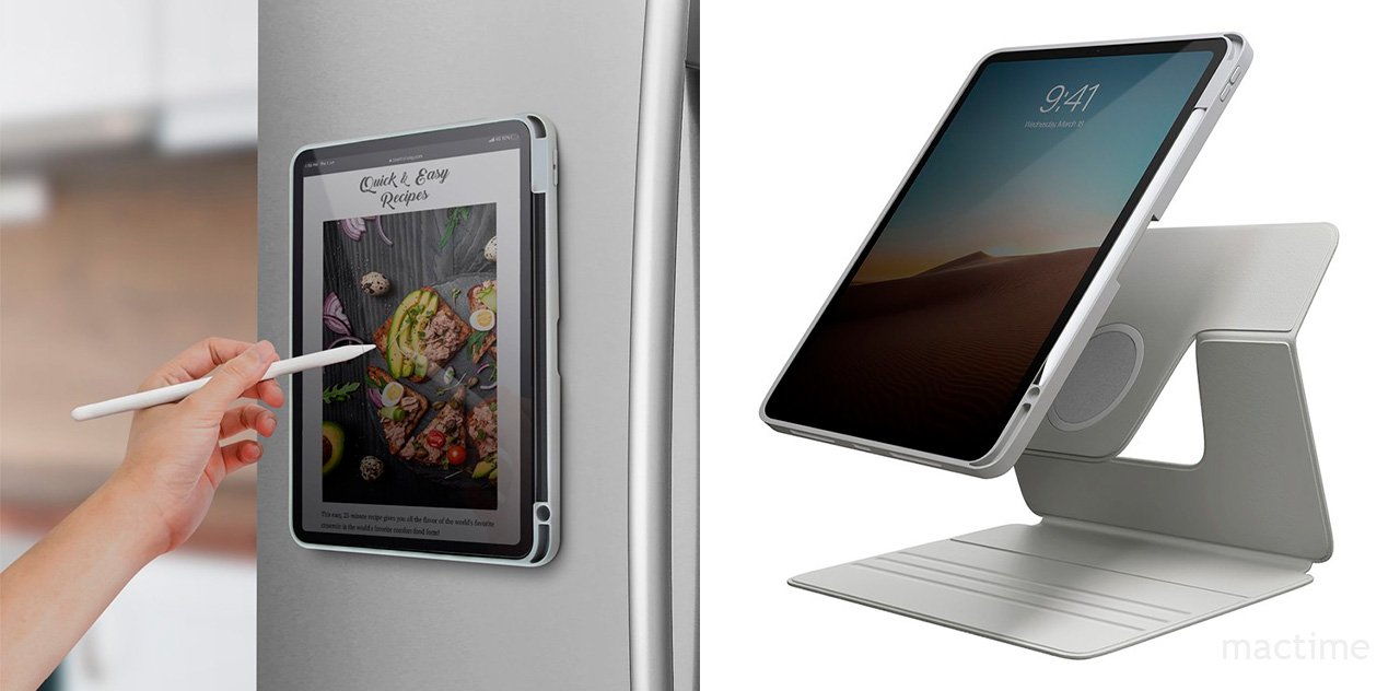 Чехол Uniq ROVUS Magnetic 360 Rotating Detachable для iPad Pro 11 (2022/21) / Air 10.9 (2022/20) серого цвета