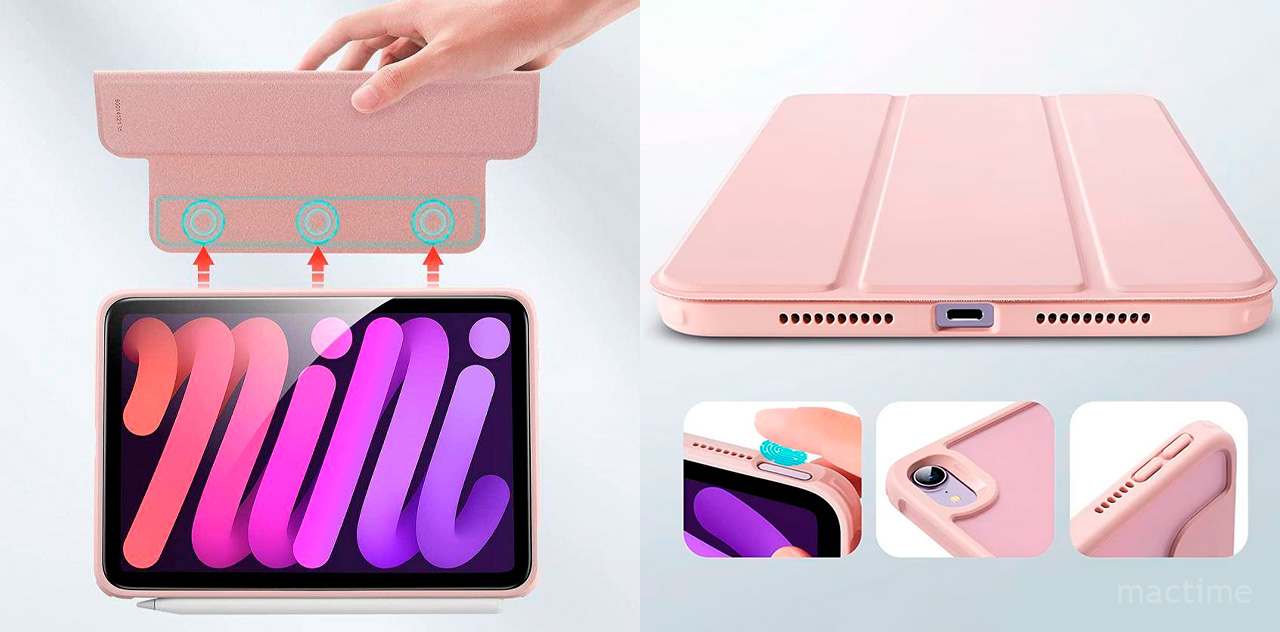 Розовый чехол ESR REBOUND HYBRID для iPad mini 6 2021