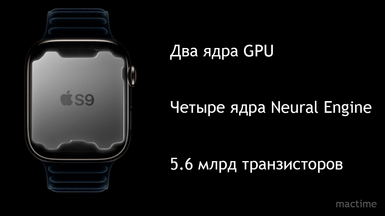 Новый чип S9 SiP в Apple Watch Series 9