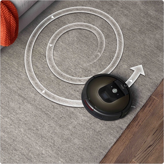 Roomba 980 (Серый) локально чистить ковровые поверхности.