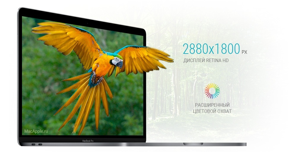 Разрешение и цвета дисплея Retina у MacBook Pro 2016