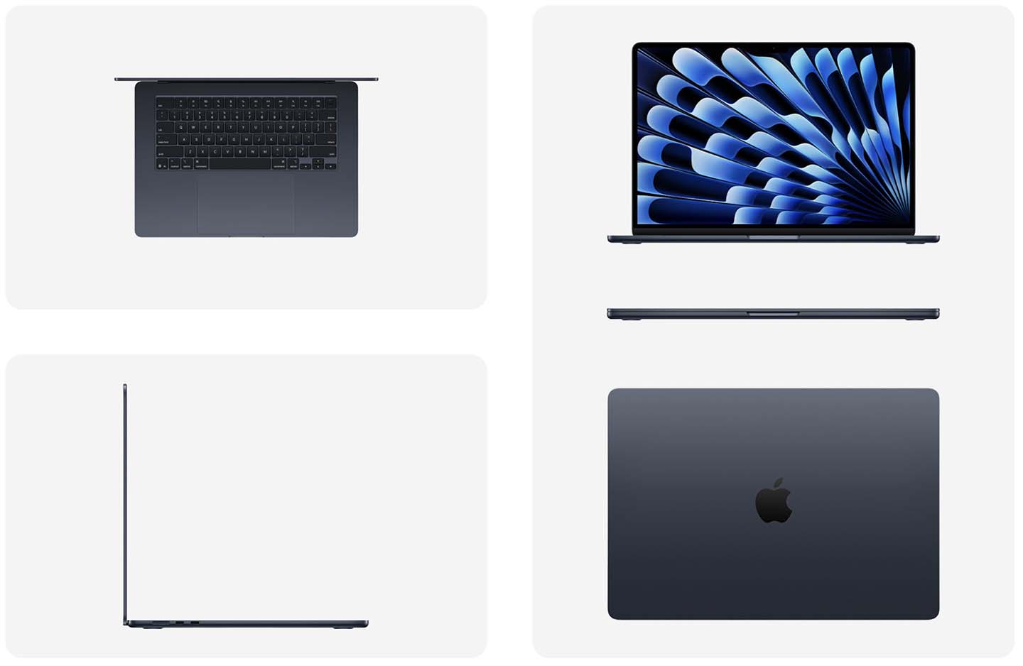 На изображении MacBook Air 15 M4 с разных ракурсов