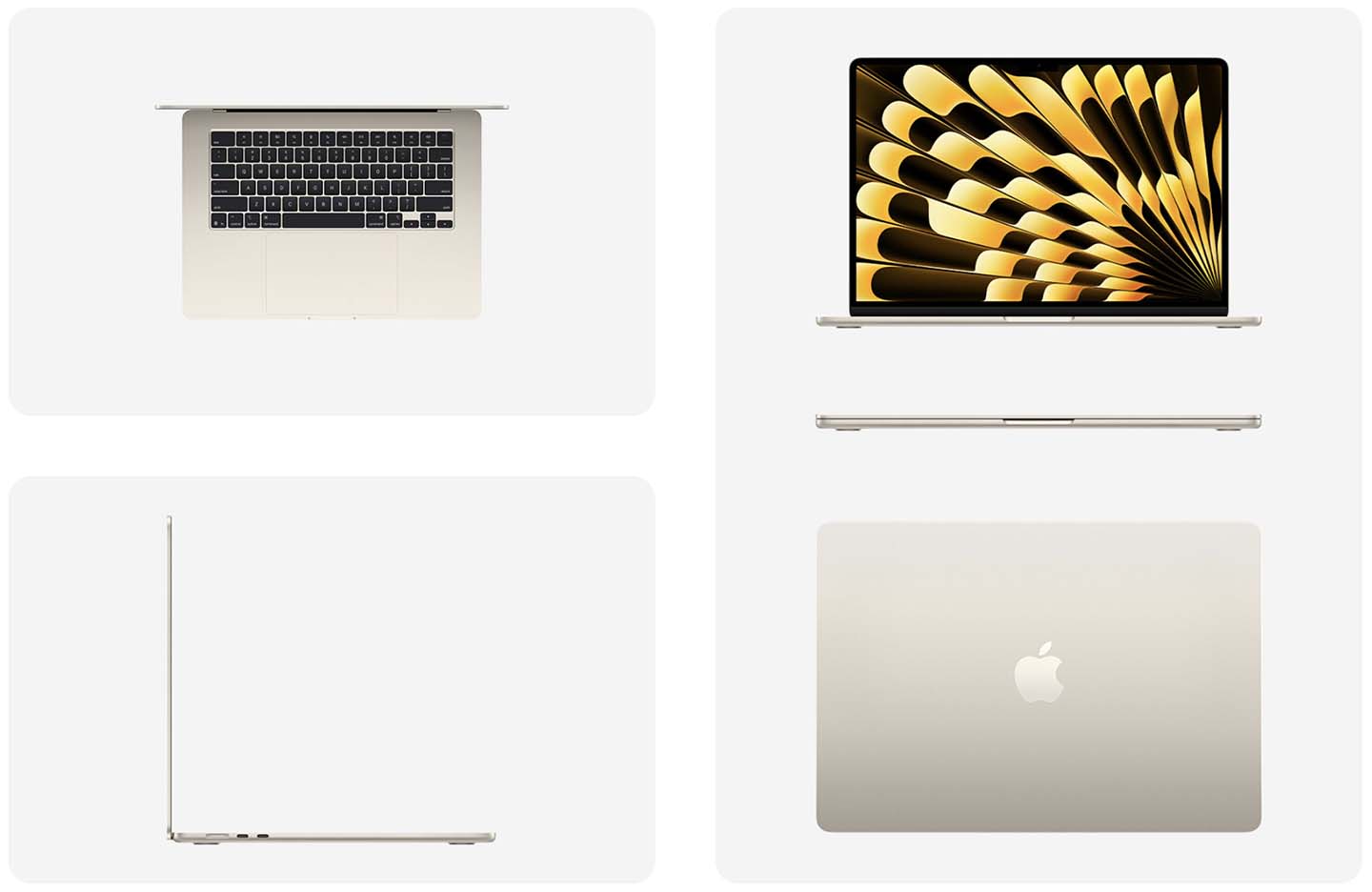 На изображении MacBook Air 15 M4 с разных ракурсов