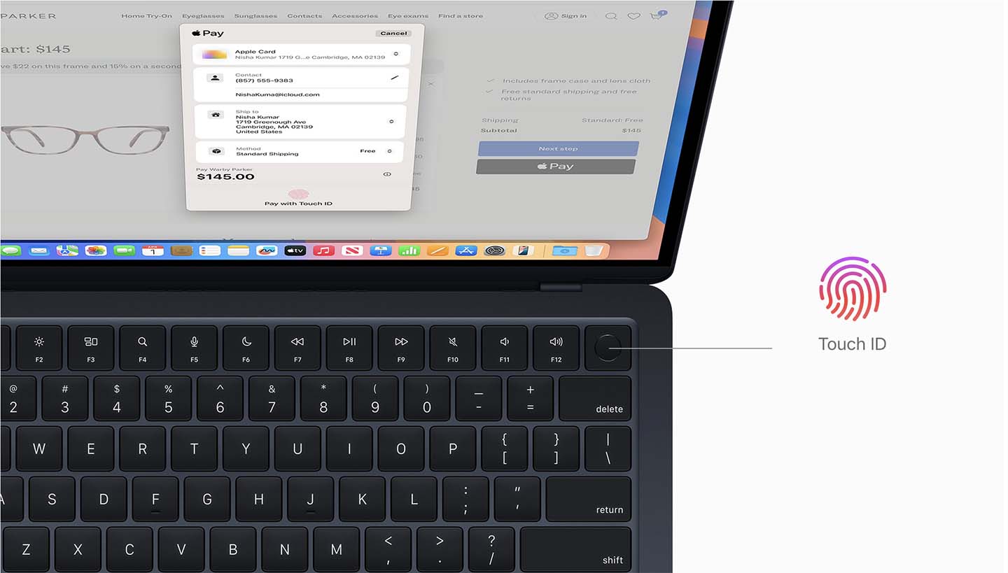На изображении Touch ID MacBook Air 15 M4