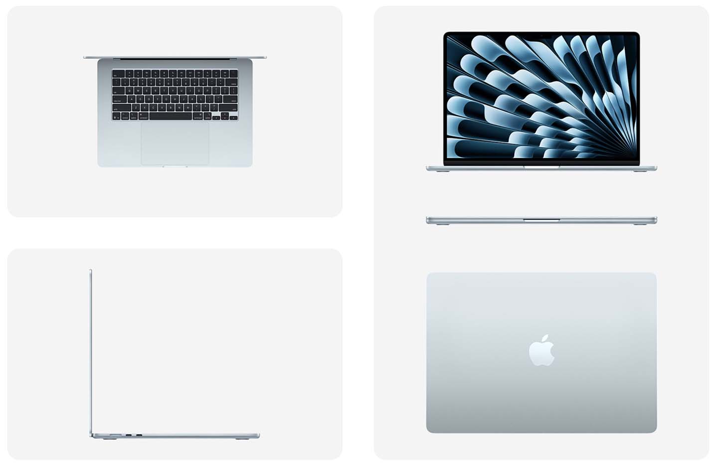 На изображении MacBook Air 15 M4 с разных ракурсов