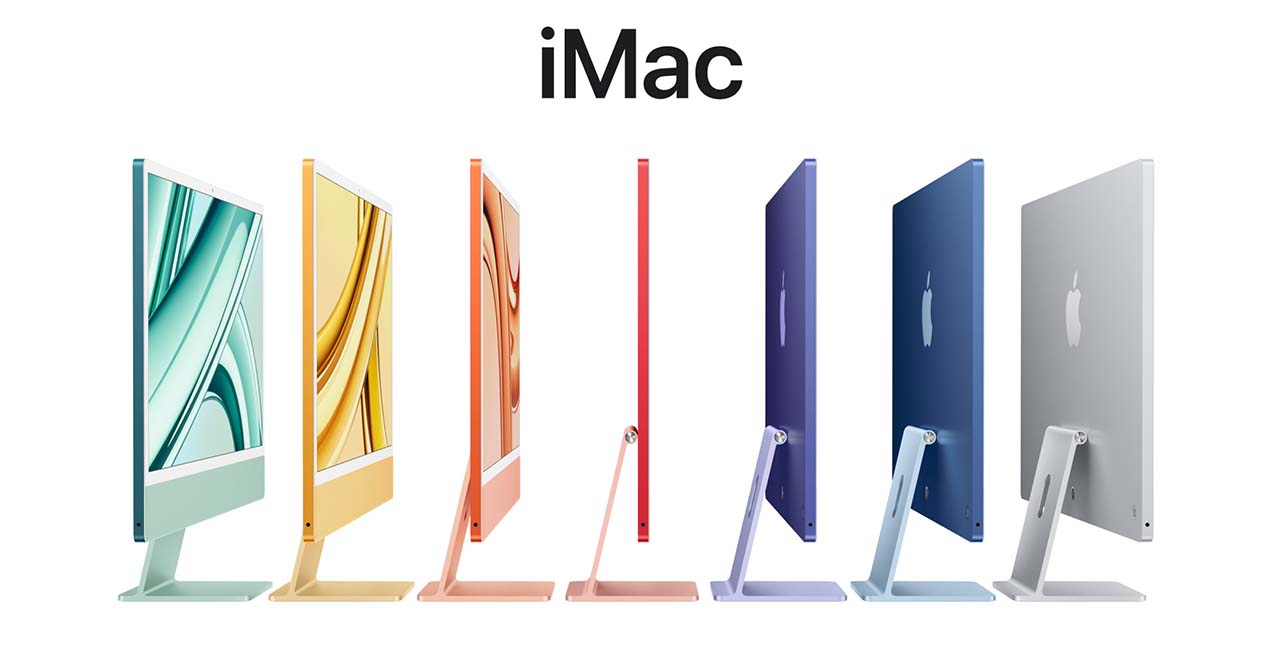 На изображении все цвета iMac 24 M3