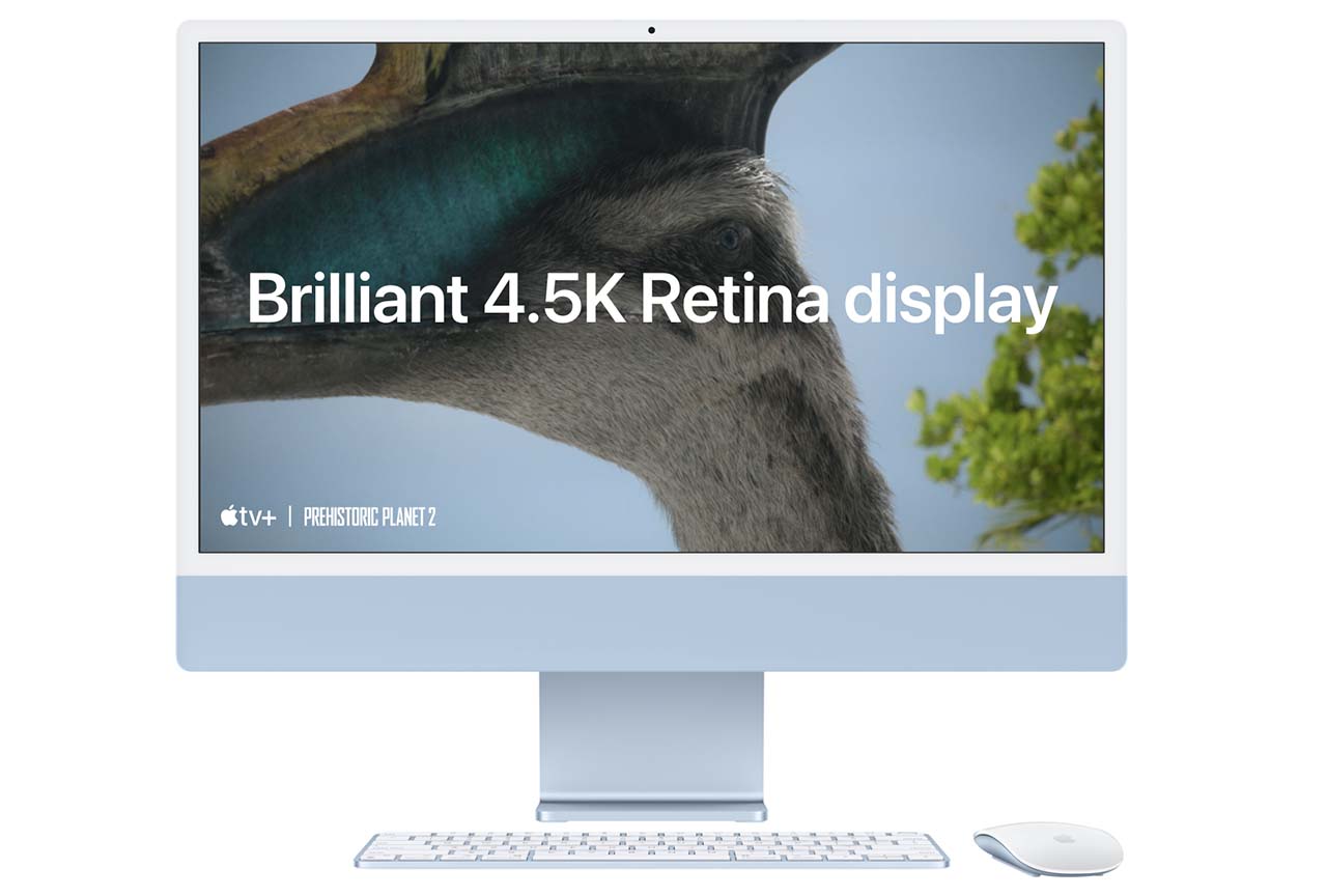 На изображении демонстрации картинки на дисплее iMac 24 M3