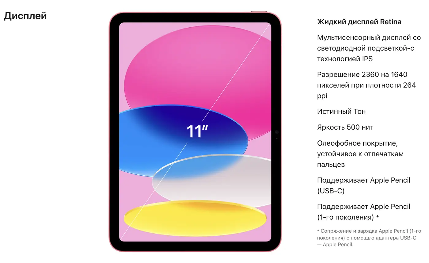 Дисплей Apple iPad 11" (2025), A16, Wi-Fi