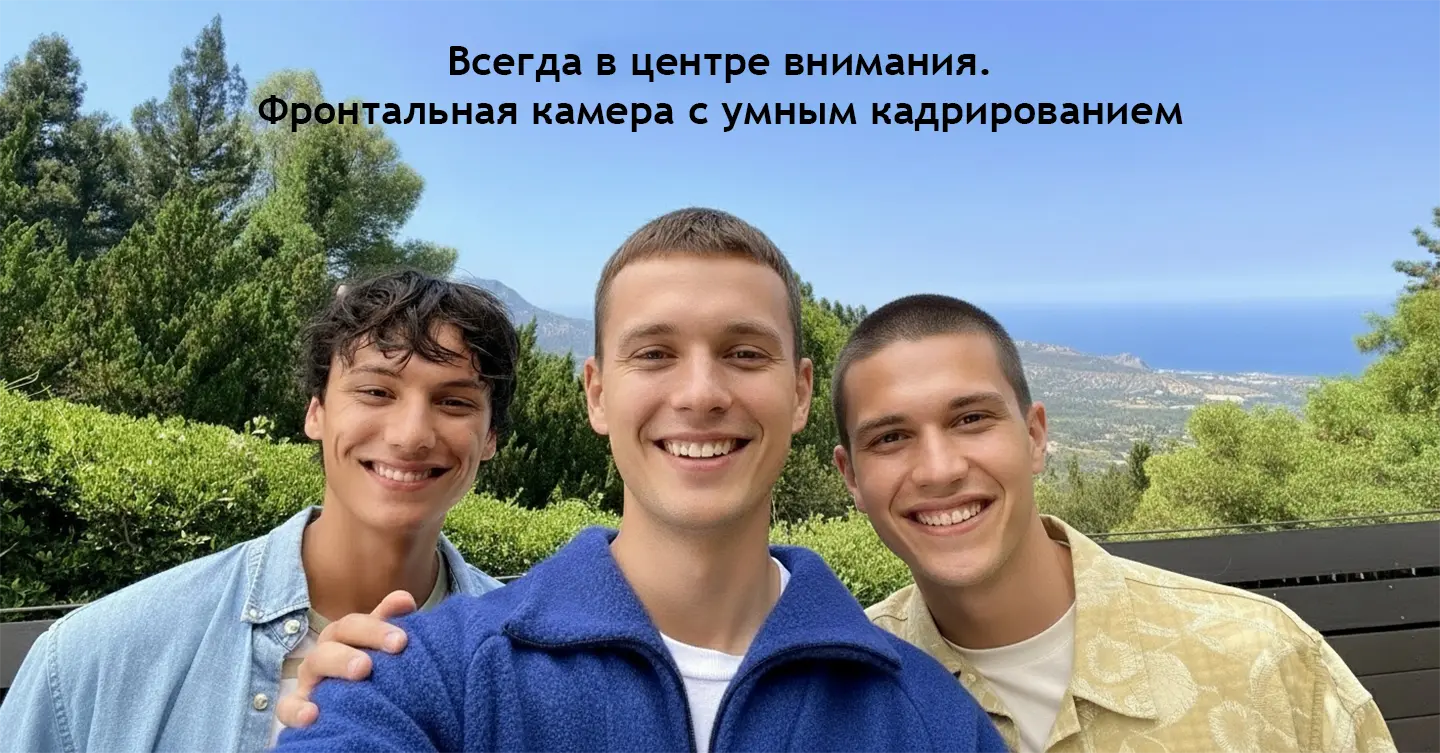 Демонстрация фотографии на фронтальную камеру iPhone 17