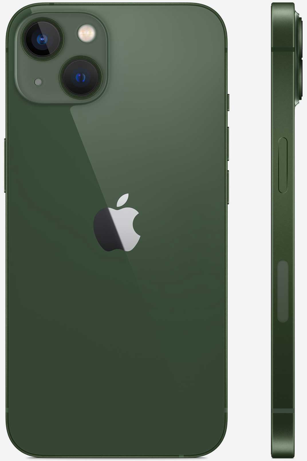 Вид с двух сторон на iPhone 13 Зеленый