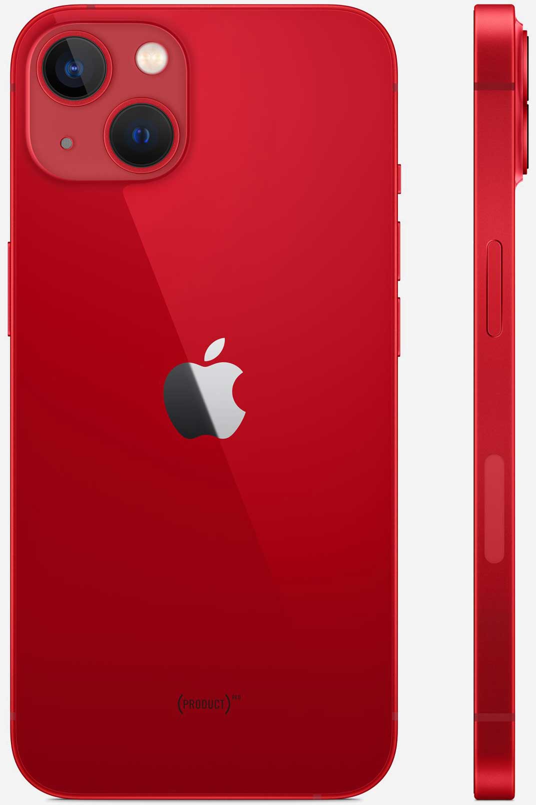 Вид с двух сторон на iPhone 13 Красный
