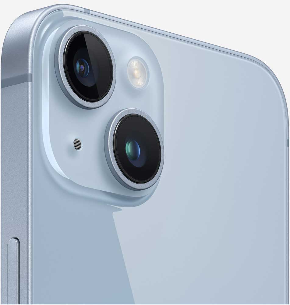 Вид на камеры iPhone 14 Небесно-голубой
